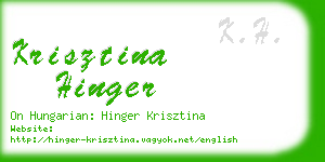 krisztina hinger business card